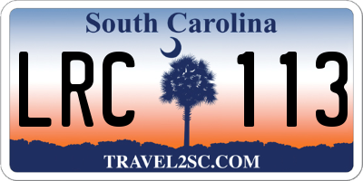 SC license plate LRC113