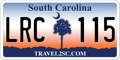 SC license plate LRC115