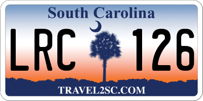 SC license plate LRC126