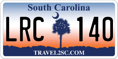 SC license plate LRC140