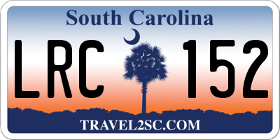 SC license plate LRC152