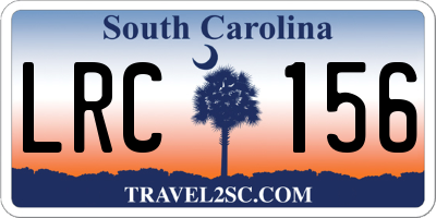 SC license plate LRC156