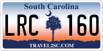SC license plate LRC160