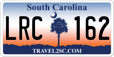 SC license plate LRC162