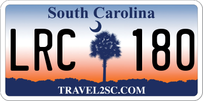 SC license plate LRC180