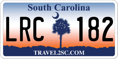 SC license plate LRC182