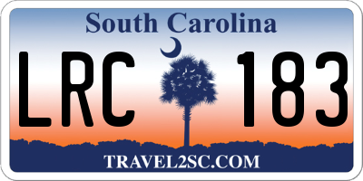 SC license plate LRC183