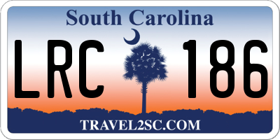 SC license plate LRC186