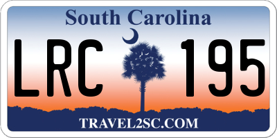 SC license plate LRC195