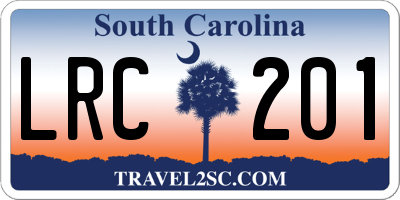 SC license plate LRC201