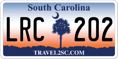 SC license plate LRC202