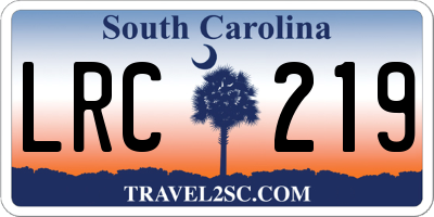 SC license plate LRC219