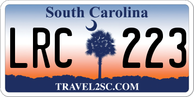 SC license plate LRC223