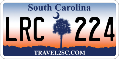 SC license plate LRC224