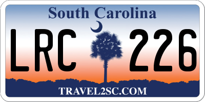 SC license plate LRC226