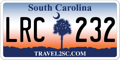 SC license plate LRC232