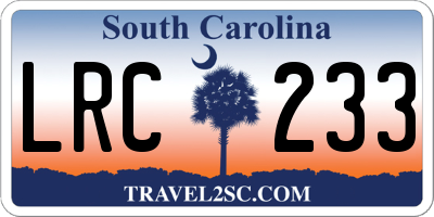 SC license plate LRC233