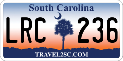 SC license plate LRC236