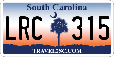 SC license plate LRC315