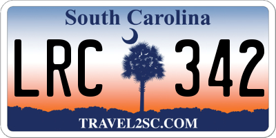 SC license plate LRC342