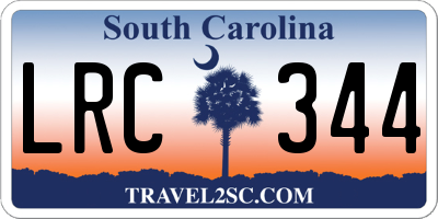SC license plate LRC344