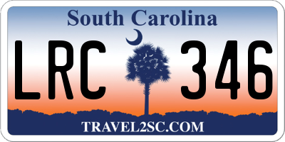 SC license plate LRC346