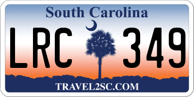 SC license plate LRC349