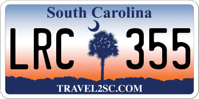 SC license plate LRC355