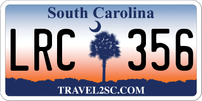 SC license plate LRC356