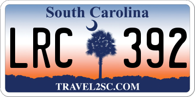SC license plate LRC392