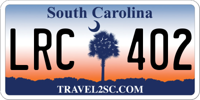 SC license plate LRC402