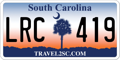 SC license plate LRC419
