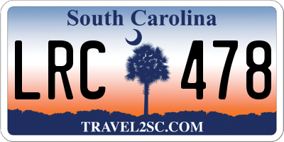 SC license plate LRC478