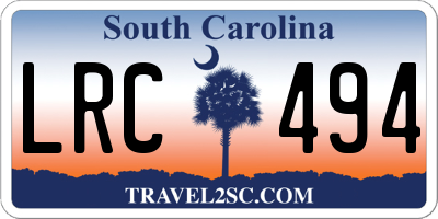 SC license plate LRC494