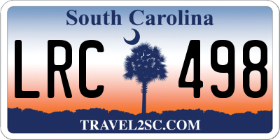SC license plate LRC498