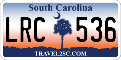 SC license plate LRC536