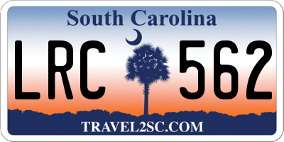 SC license plate LRC562
