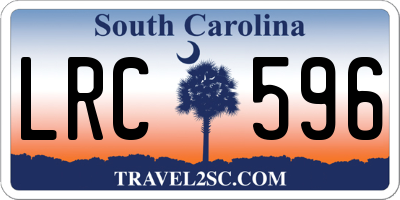 SC license plate LRC596