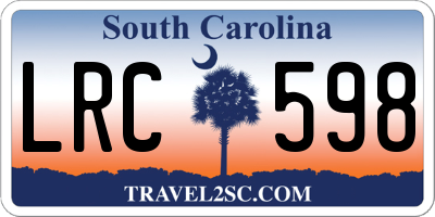 SC license plate LRC598
