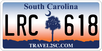 SC license plate LRC618