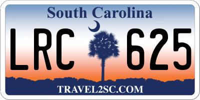 SC license plate LRC625