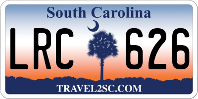 SC license plate LRC626