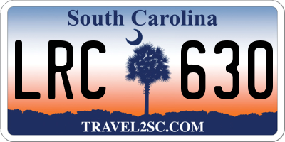 SC license plate LRC630