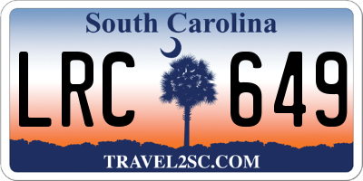 SC license plate LRC649
