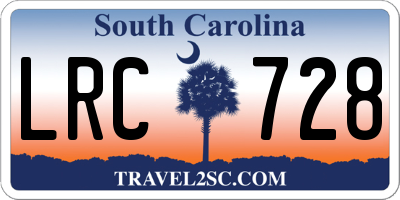 SC license plate LRC728