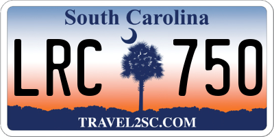 SC license plate LRC750