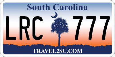 SC license plate LRC777