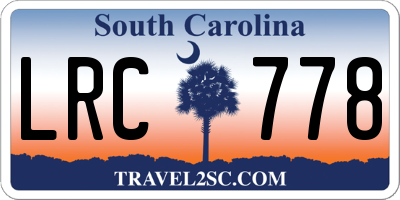 SC license plate LRC778