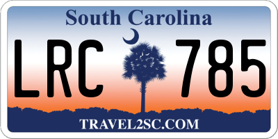 SC license plate LRC785