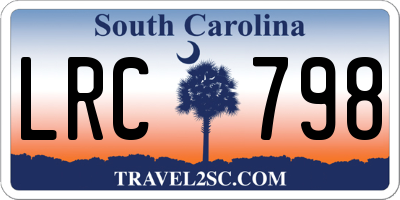 SC license plate LRC798